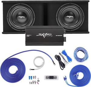 新品オリジナルSkarオーディオSdr-2X12D4デュアル12 "2400ワット積込み型サブウーファーエンクロージャー & アンプ