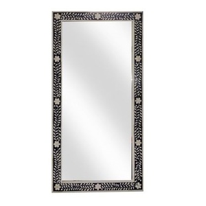 Marco de espejo con incrustaciones de hueso de diseño, marco de espejo de forma rectangular de tamaño personalizado para decoración de pared de restaurante de hotel en casa - Product Image 1