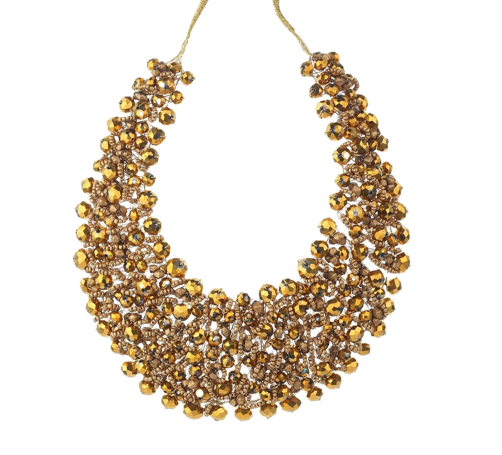 Kadınlar ve kızlar için son etnik el yapımı altın boncuklu kolye tohum boncuk gerdanlık moda takı toptan fiyata yeni
