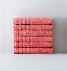 BOOVI Scaure Red Joy - 6 Pcs. <strong>30x50</strong> Cm. 100% Pure Cotton, Quality <strong>Towel</strong> Set. Hand | Face | Dowry | Bathroom | Luxury