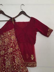 Designer Indian Latest Red Color Bridal Lehenga Choli Unstich <strong>Design</strong> Wedding <strong>Lehnga</strong> Choli Womens Lengha Wholesalers Surat India - Product Image 6