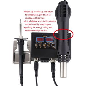 เครื่องบัดกรีแบบ2 In 1 750W,เครื่องซ่อมแผงวงจรรวมหน้าจอดิจิทัล LCD สำหรับโทรศัพท์ BGA SMD PCB 8898 - Product Image 4
