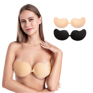 2 пары черный и телесный липкий бюстгальтер пуш-ап невидимый бюстгальтер без бретелек многоразовый силиконовый клей больших размеров для женщин большой бюст - Product Image 1
