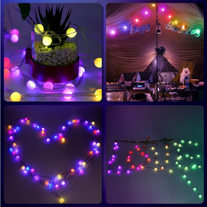 Festival de vacaciones Decoración Cambio de color Aplicación Control remoto Rgb String Light Smart Led Ball String Fairy Lights - Product Image 3