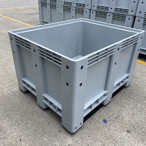 Caja de palés grande de industria sólida de HDPE de alta resistencia, contenedor de plástico con tapa, contenedor apilable para almacenamiento - Product Image 3