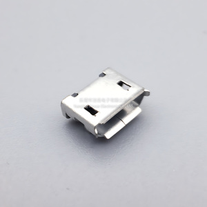 微usb 5p母插座5.9 SMT (表面安装技术) 卷边，带支柱麦克风充电端口连接器微型连接器