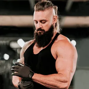 Toptan kaliteli dokunmatik ekran dostu tam parmak eğitim kahverengi spor vücut geliştirme spor salonu ağırlık kaldırma eldivenleri