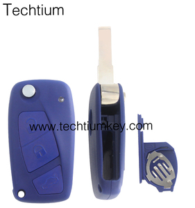 3ボタンフリップリモートカーキーFiat Panda Punto Ducato Stiloコンプリートオートキー7941チップ付き433mhzブルーカラー - Product Image 3