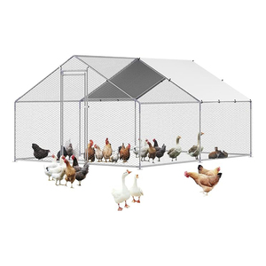 เล้าไก่โลหะสำหรับเลี้ยงไก่ขนาดใหญ่สำหรับเลี้ยงไก่ในสวนหลังบ้านมีฝาปิดและล็อครักษาความปลอดภัย - Product Image 1