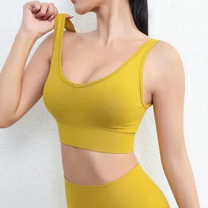 Custom Manufacturer Women's Seamless Padded Deep Neck Sports Bra High Support Seamless Sports Bra for <strong>Gym</strong> Workouts - Product Image 6