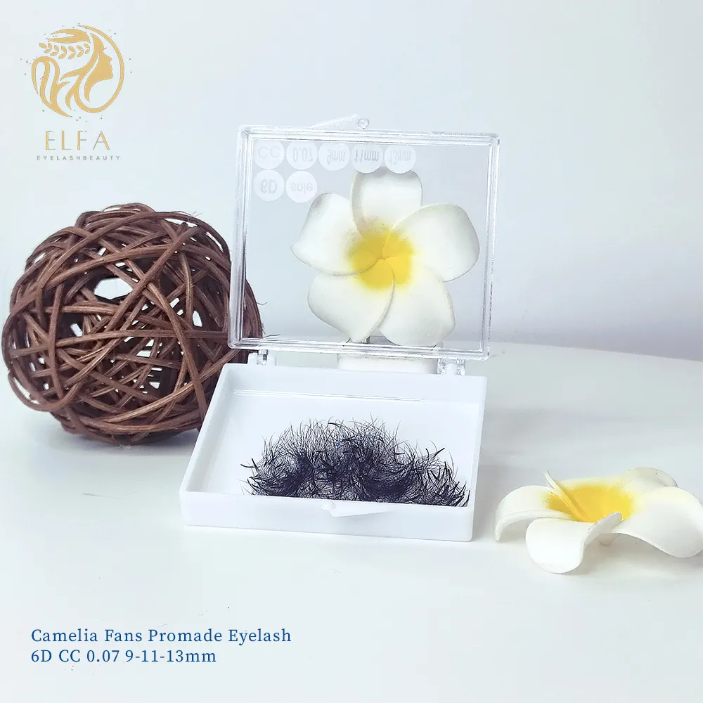 Belleza nicho pestañas único popular nuevo diseño encantador esponjoso suave tenue/extensiones de pestañas de Camelia hechas en Vietnam