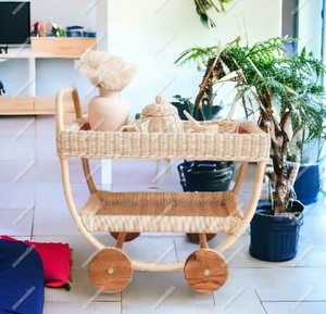 Çevre dostu el işi Rattan çay sepeti sağlam harika çocuk oyuncakları hasır çay arabası bebek arabası puset oyna Pretend - Product Image 5