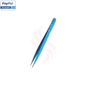 纤维尖直尖睫毛延伸镊子，带漂亮的纸质涂层定制睫毛镊子 - Product Image 5