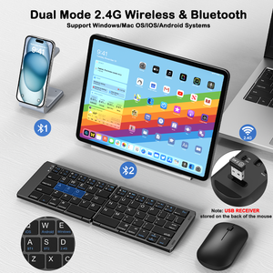 Portable 2.4G Wireless BT USB-C Foldable <strong>Keyboard</strong> Mouse Combo Mini Rechargeable Portable Folding Wireless <strong>Keyboard</strong> Mouse Set
