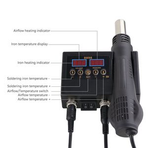 เครื่องบัดกรีแบบ2 In 1 750W,เครื่องซ่อมแผงวงจรรวมหน้าจอดิจิทัล LCD สำหรับโทรศัพท์ BGA SMD PCB 8898 - Product Image 2