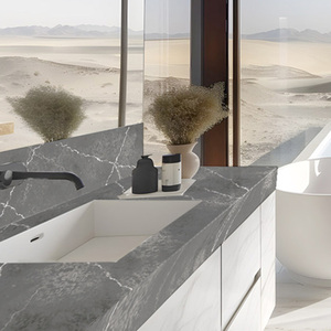 Nhà máy trực tiếp bền Scratch Resistant calacatta <span class=keywords><strong>grey</strong></span> đánh bóng <span class=keywords><strong>Quartz</strong></span> slab cho phòng tắm Vanity Countertop & nhà bếp đảo - Product Image 1
