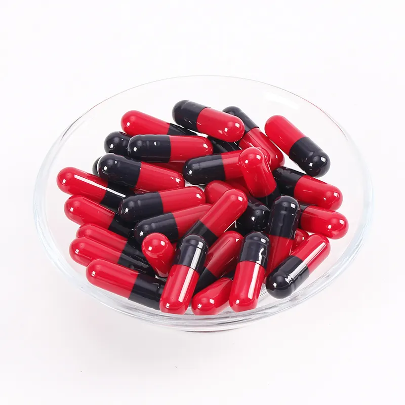 Высококачественная 100% натуральная растительная овощная веганская капсула пользовательского размера красный черный HPMC CMC крахмальная капсула