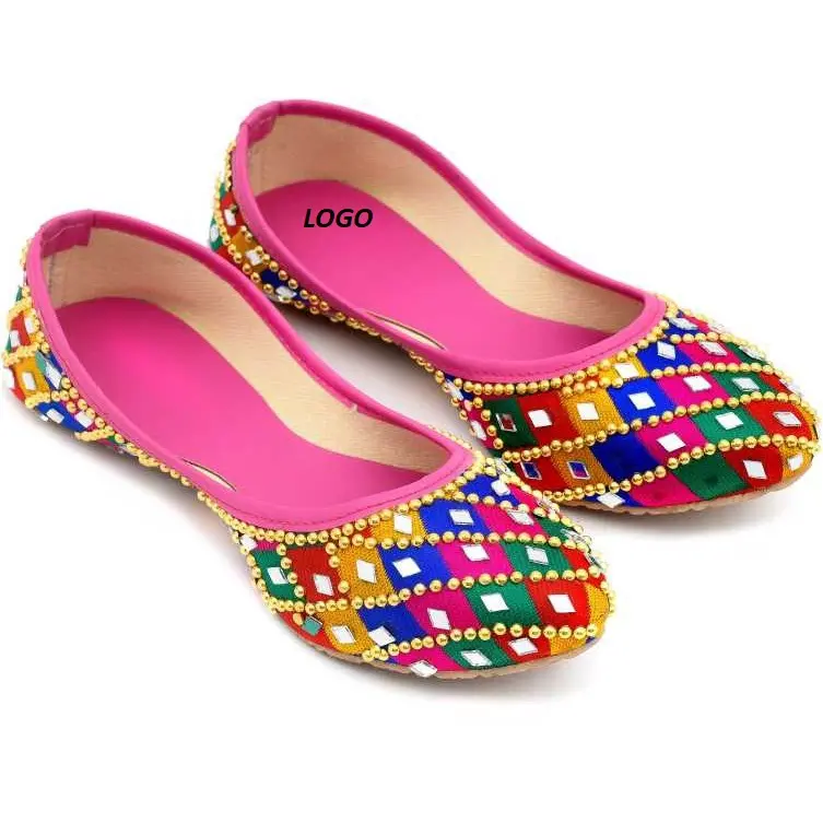 Fancy Design Multi Colors Hochzeits schuhe Schuhe Hochwertige Mode Stilvoll bedruckte Flip Flop Flat Custom Punjabi Jutti Khussa