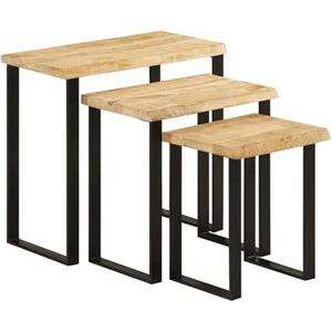 Contemporary Round Nesting Wood Coffee <strong>Table</strong> Nest <strong>3</strong> <strong>Table</strong> <strong>Set</strong> Nesting <strong>Table</strong> Available at Wholesale Price from India - Product Image 2