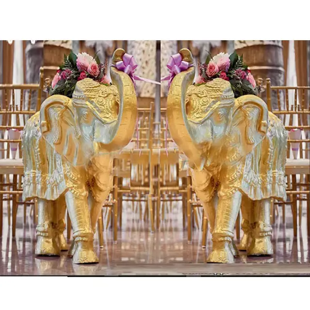 Traditionele Bruiloft Olifant Beelden Voor Gangpad December Gouden Olifant Standbeelden Voor Bruiloft Decor Royal Wedding Olifant Beelden