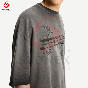 ユニセックスTシャツカットオフドライフィットメンズコットン特大TシャツボックスカスタムプリントコットンTシャツ