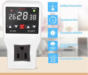 Nuevo controlador de temperatura 1200W 10A Modos de control de refrigeración de calefacción Herramienta de tiempo de termostato <span class=keywords><strong>digital</strong></span> para electrodomésticos, pecera, etc. - Product Image 4