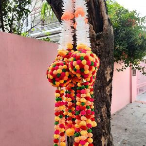 Multicolor Pompom Ball Hanging Hanging <strong>String</strong> with Pompom Balls Festive Pompom Door <strong>String</strong> For Decoration - Product Image 3