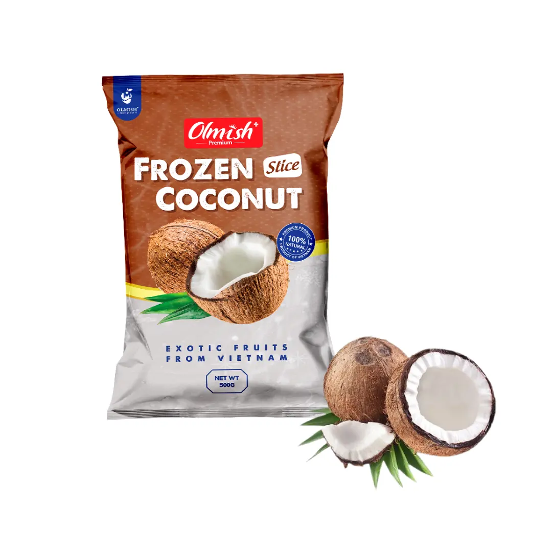 Vente en gros de tranches de noix de coco surgelées de qualité supérieure OLMISH fabricant de fruits prêt à exporter du Vietnam