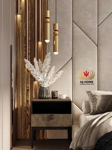 <span class=keywords><strong>HJ</strong></span> ev lüks yatak odası deri arka plan iç özel başlık ile <span class=keywords><strong>LED</strong></span> ışık duvar dekorasyon döşemeli kumaş duvar paneli