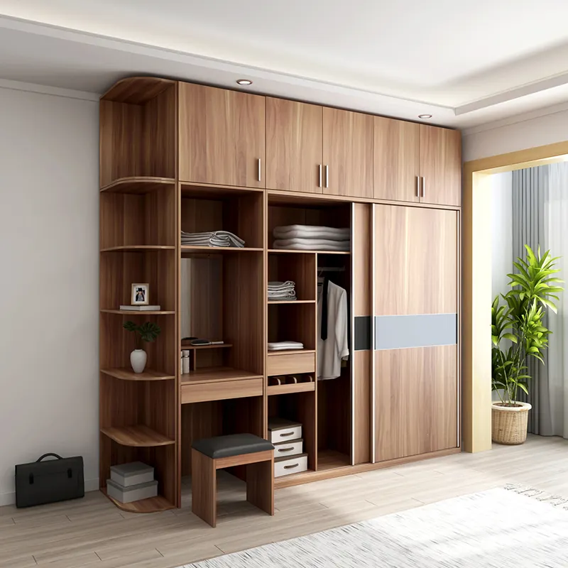 Novo design mdf minimalista móveis guarda-roupa de madeira para crianças apartamento guarda-roupa de madeira