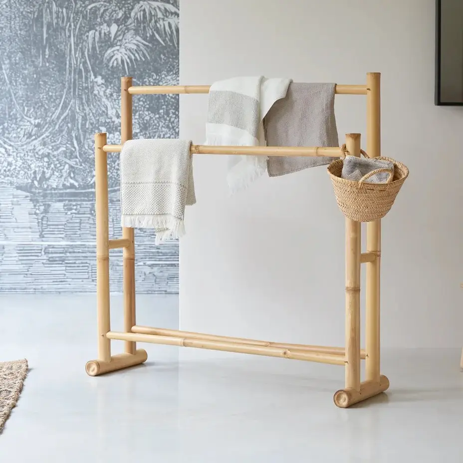 Einzigartiger Stil handgewebtes natürliches Bambus-Tüchengestell zum Aufbewahren von Tuch und Handtuchhänger im Badezimmer und Dekor aus Vietnam