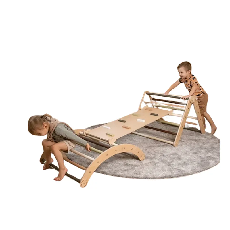 Moldura de escalada triangular para crianças, barra de macaco em madeira conversível, piclares triangulares para crianças