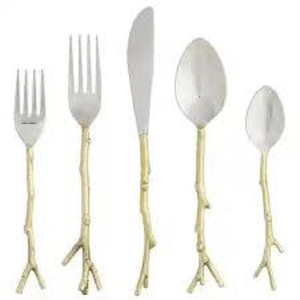 <strong>Bone</strong> Ware <strong>Flatware</strong> Skeleton <strong>Bone</strong> 5 Piece Set Ultra Rare Used Golden <strong>Handle</strong> Cutlery Set at Best Price Designer <strong>Handle</strong> Flatwareset - Product Image 3