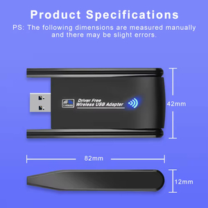 デスクトップPC用USBWiFiアダプター、ラップトップ用ワイヤレスネットワークアダプター、デュアルバンド2.4GHz 5GHz - Product Image 2