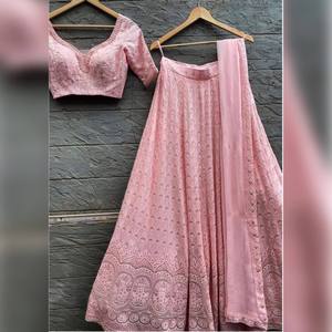 South Indian Traditional Georgette Lehenga Choli for Wedding Lengha Choli <strong>Ghagra</strong> <strong>Design</strong> Latest Wholesale Rate Surat - Product Image 1