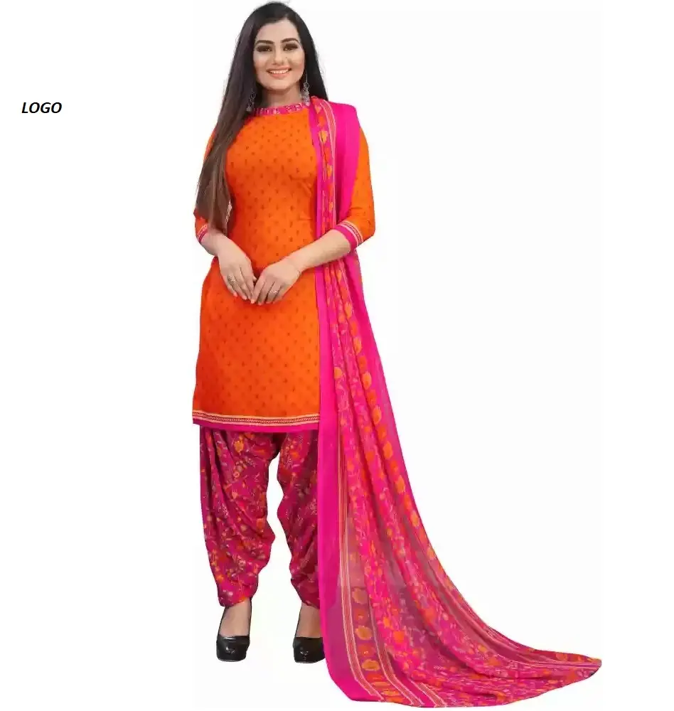 Di alta qualità di bell'aspetto fantastico Design stampato tinta unita eleganti abiti Punjabi Casual comune abito semplice prato Salwar Kameez