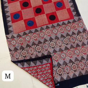 เสื้อวิ่งพิมพ์ลาย ajrakh ทำจากผ้าไหม Saree Shatin เสื้อวิ่งแต่งลายสไตล์อินเดีย - Product Image 1