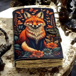 120แฮนด์เมดความร้อนผูกหน้าวารสาร10x7 deckle Art กระดาษ wiccan สะกดไดอารี่หนังสือสุนัขจิ้งจอกพิมพ์ - Product Image 2