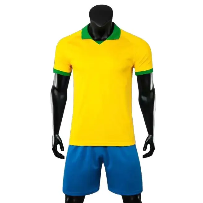 Transpirable Precio al por mayor Uniforme de fútbol En stock Jersey de fútbol Uniforme Trajes Personalizados Su propio uniforme deportivo