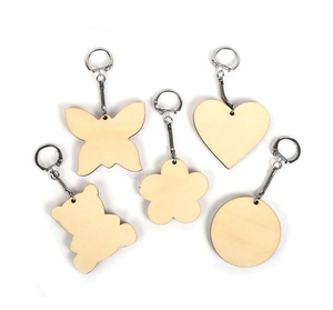 Último diseño simple llavero de madera forma personalizada animal gato diseño Logo llavero Rectangular llavero de madera en blanco - Product Image 2