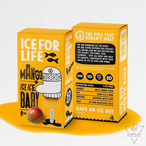 "Individuell bedruckte Faltpapier-Verpackungs boxen für Fenster Lebensmittel Natur latex Kondome Vegan Toffee Fudge Rhabarber und <span class=keywords><strong>Mango</strong></span> Ice - Product Image 2