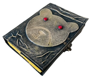 หนังสือ gimoire หนังสือคาถาของกอธิคมนต์สะกดแบบว่างเปล่าเงาวารสารหนังสมุดสีแดงเข้มของแม่มดพร็อพสินค้าสมุดวางแผนไดอารี่หิน