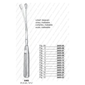Alman kalite paslanmaz çelik Kevorkian-younge <span class=keywords><strong>Endocervical</strong></span> Sims Curettes jinekoloji aletleri farklı boyutları - Product Image 1
