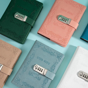 Elegantes diarios de cuaderno A5 de cuero PU con logotipo grabado con candado, perfectos para hacer diarios, tomar notas y reflexiones personales - Product Image 2