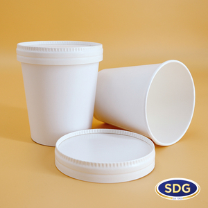 Özelleştirilebilir 940ml biyobozunur tek duvar dondurma fincan 31oz tek kullanımlık SNAP-ON kapak ile suyu için 118 mm - Product Image 4