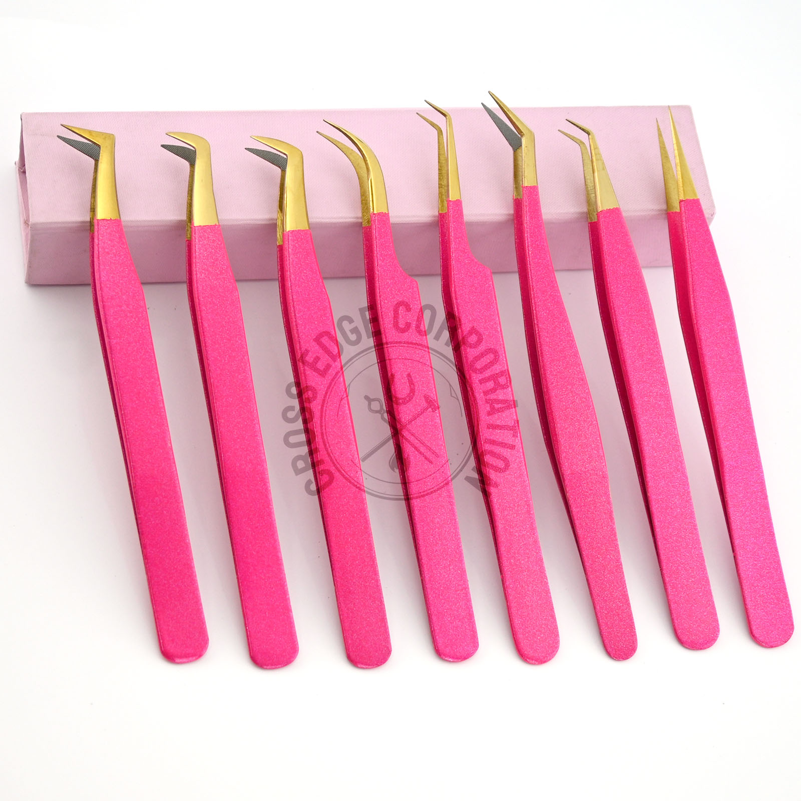 Glitter Hot Pink with Gold Tip