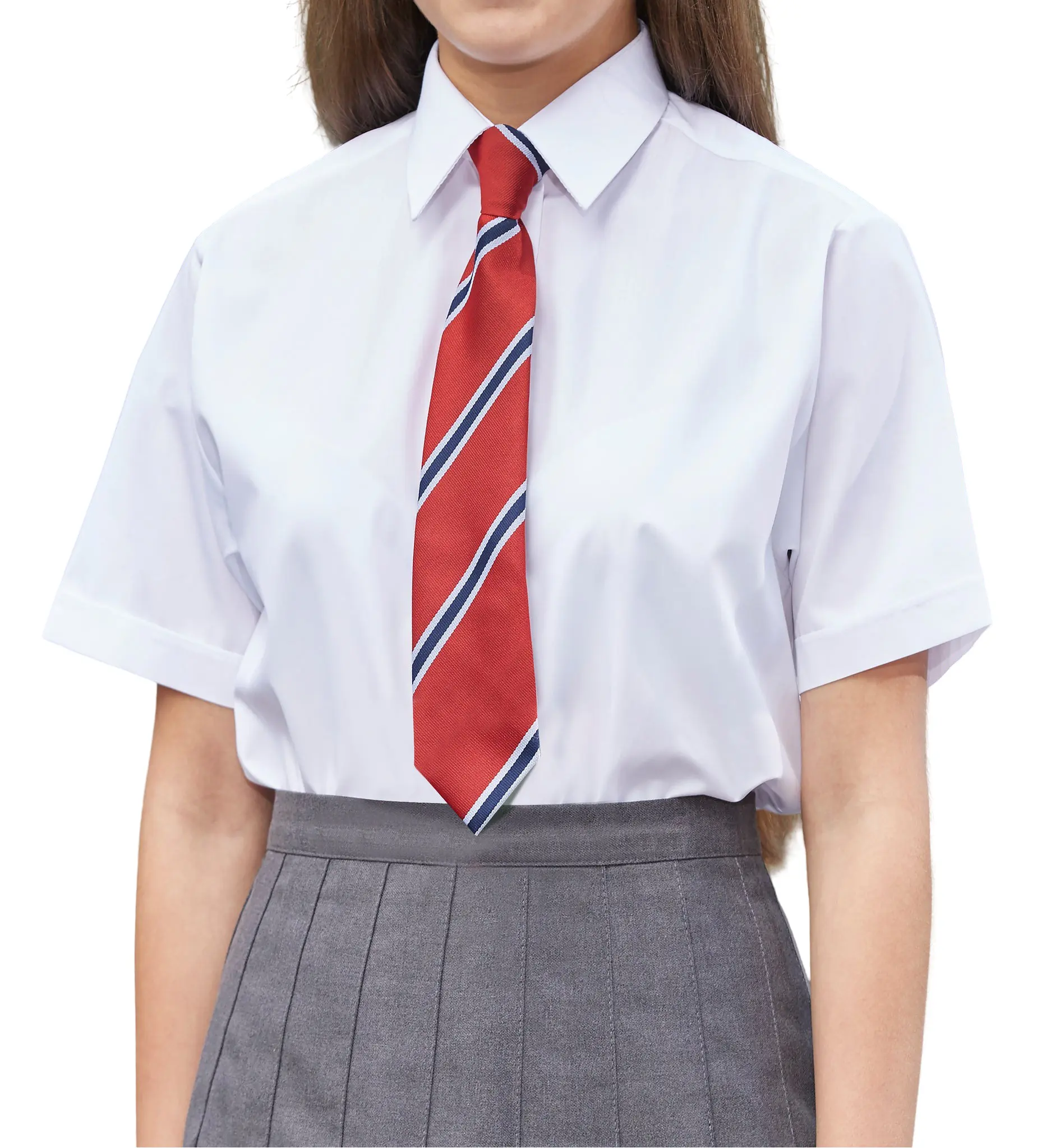 Camisa uniforme escolar de meia manga para meninas em todos os tamanhos e cores