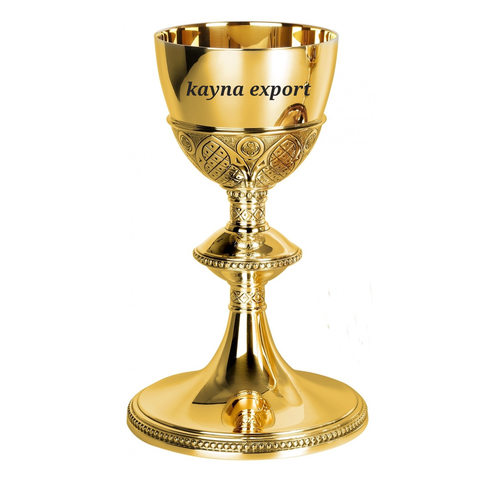 Judaica แก้วไวน์ทำจากทองเหลืองคุณภาพสูงแก้วไวน์ทำจากทองเหลืองขนาด24 K สีทองสำหรับเป็นของขวัญแต่งงาน - Product Image 1