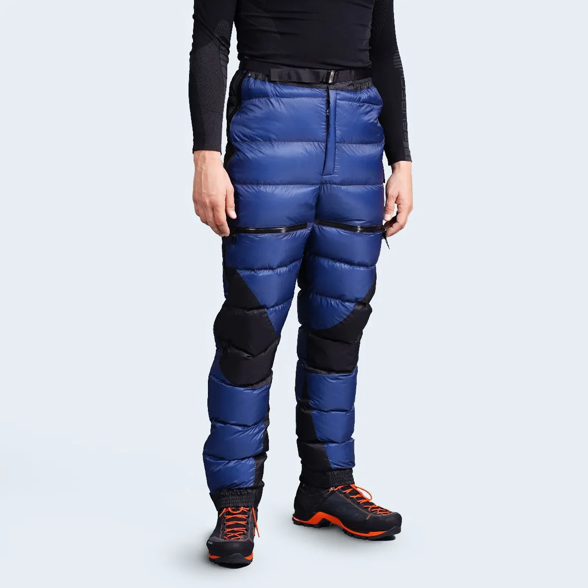 2022 ultimo Design moda inverno caldo poliestere giù pantaloni per gli uomini cerniere laterali lunghe sulle gambe tasche Extra escursionismo giù pantaloni
