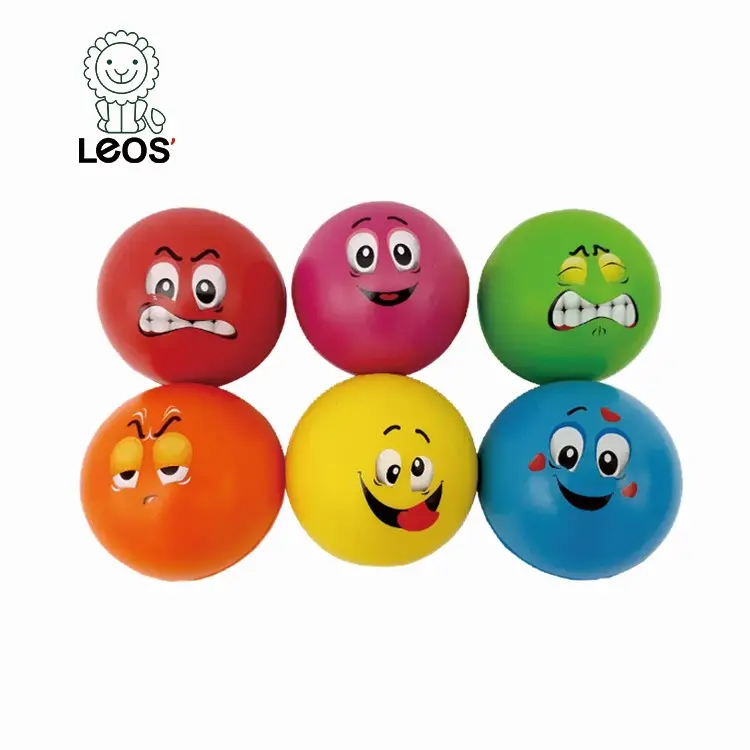 Sessory игрушки безвредный PU Антистресс мяч с 6 смайликами для детей и взрослых
